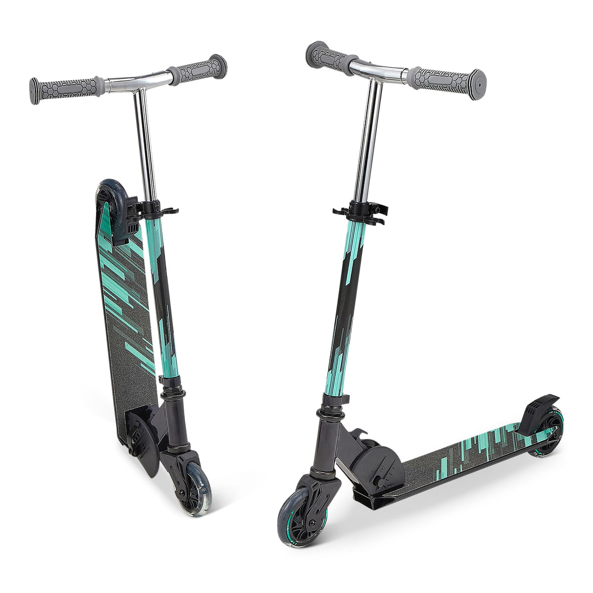 Foldable Light Up Wheels Adjustable Handlebar Aluminum Kids Kick Scooter O317538