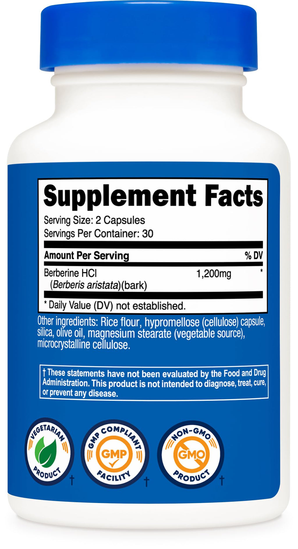 Berberine HCl 1,200mg 60 Capsules G72718