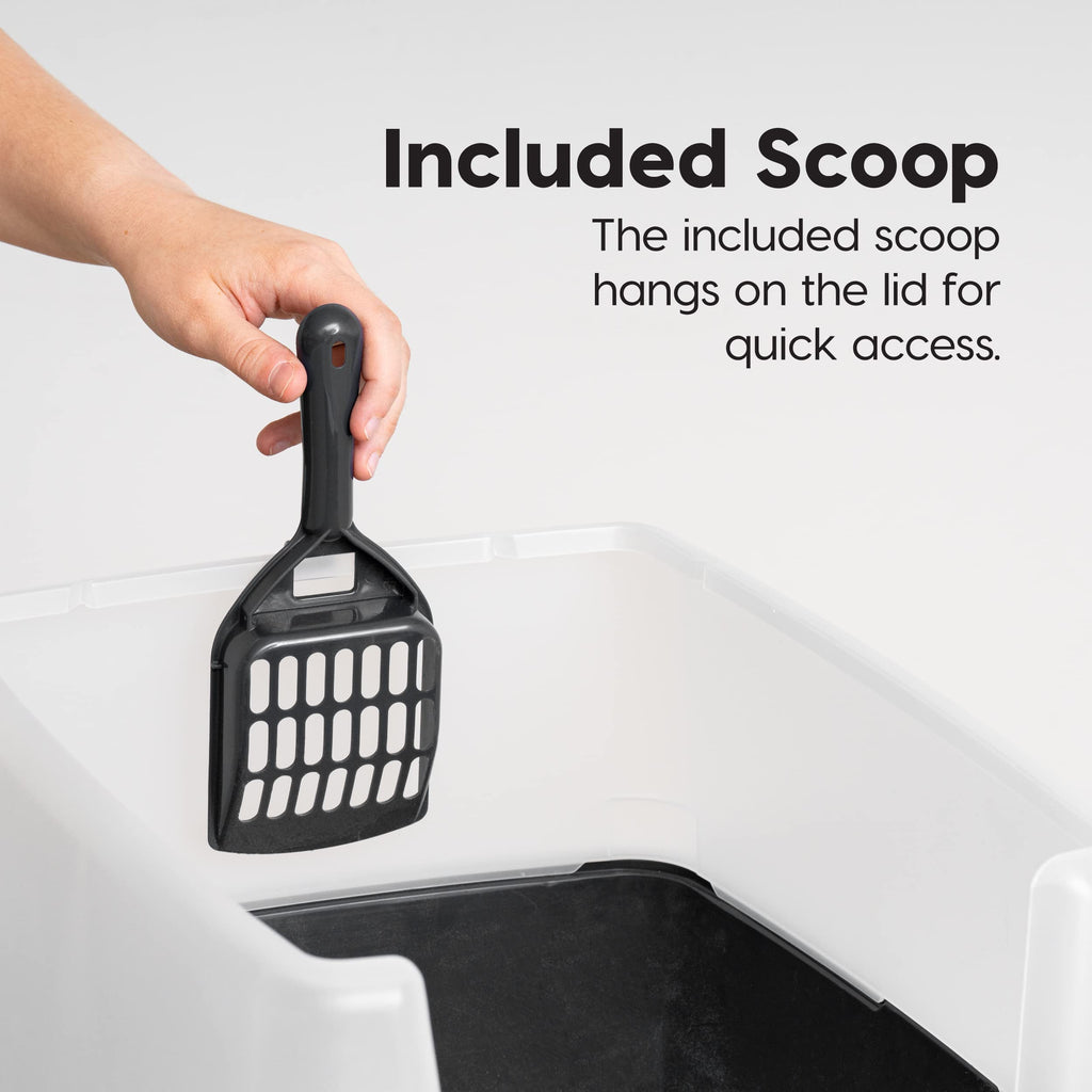 High Sided Cat Litter Box with Scatter Shield, Black A1562