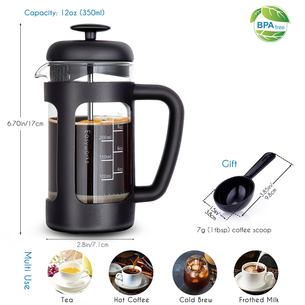 12 oz Borosilicate Glass French Press O3477
