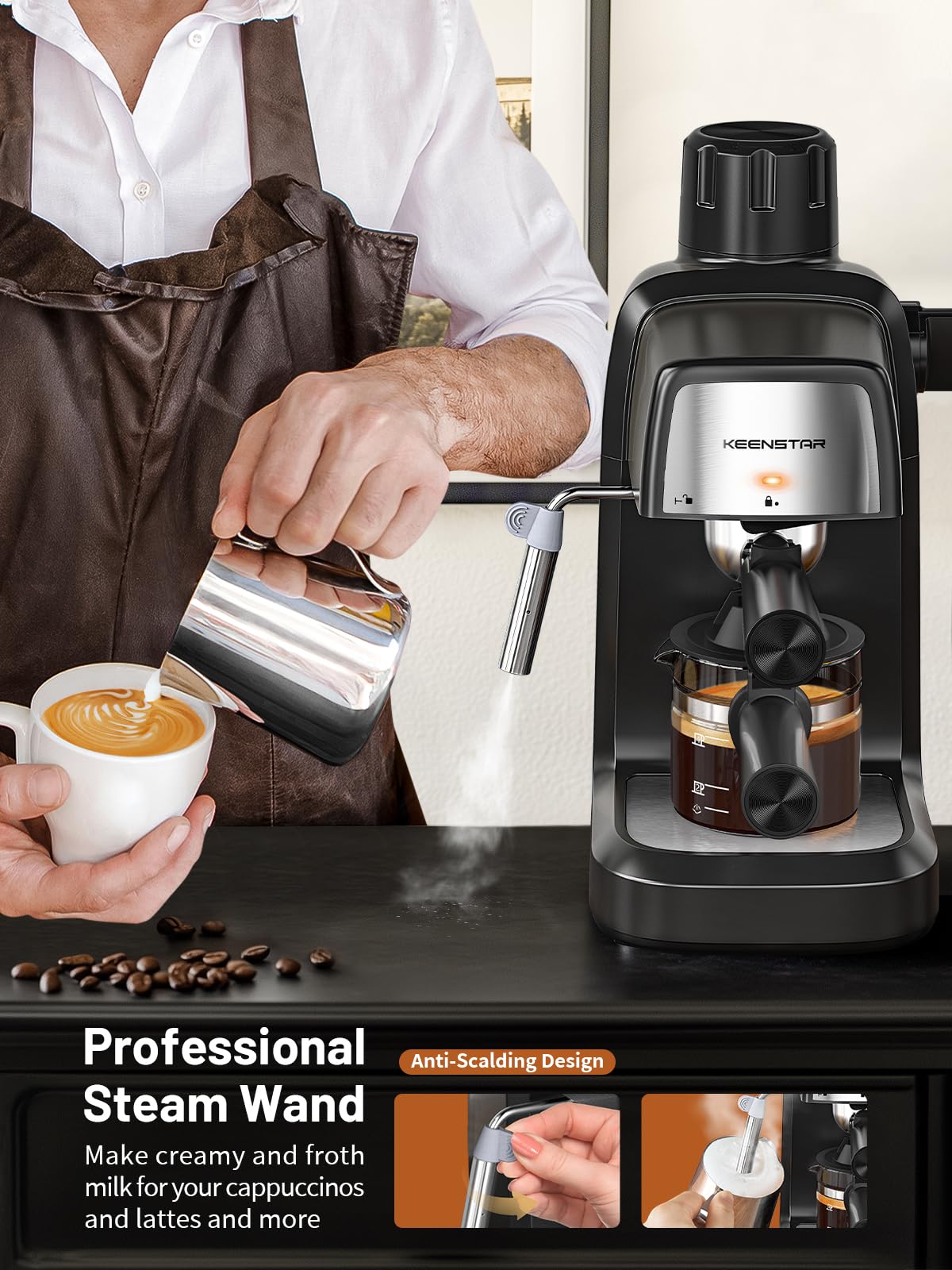800W Compact 4-Cup Espresso Machine C88840