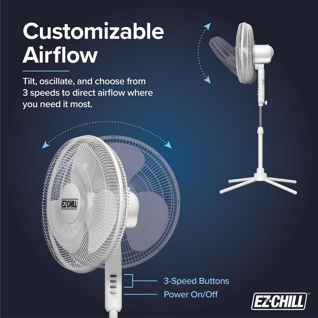 16" Oscillating Pedestal Fan White O2090