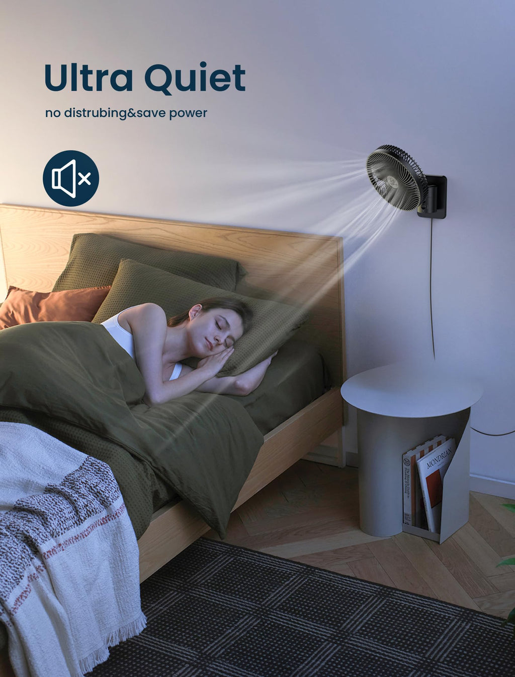 8.5-Inch Quiet Wall-Mounted Oscillation Fan with Remote & Timer P426