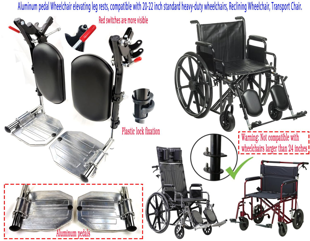 Heavy Duty Wheelchair Elevating Leg Rest with Calf Pad, Black B2682