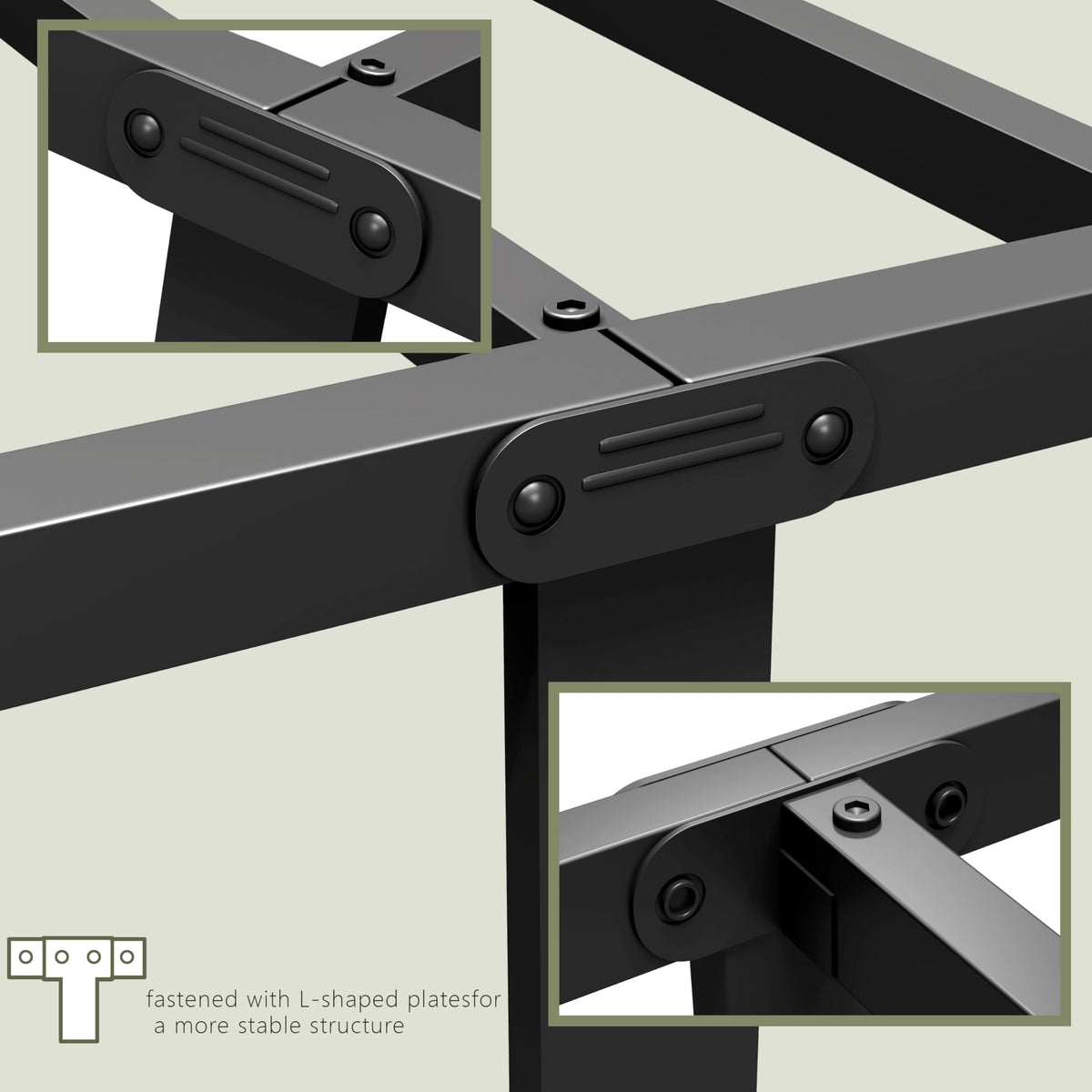 Black Twin Size Metal Bed Frame with Storage Space D219391