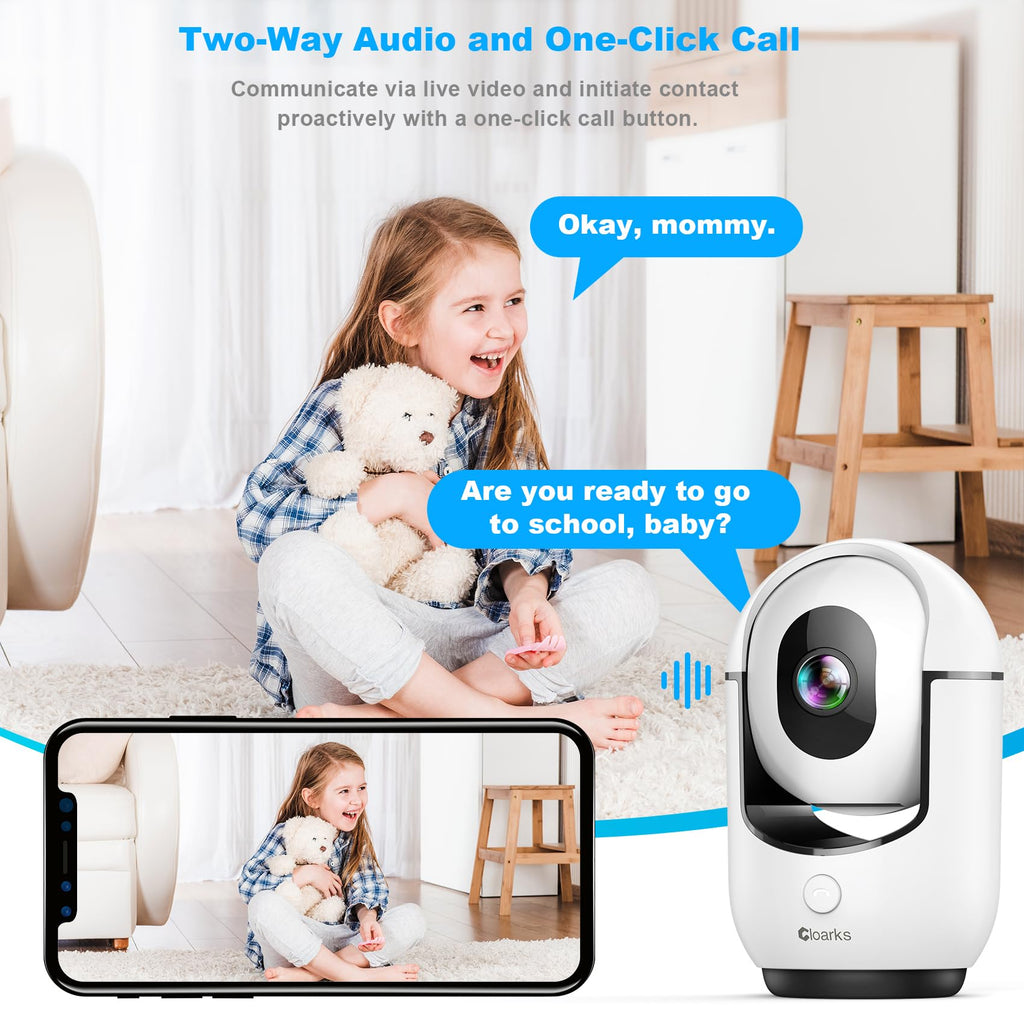 2K Pan/Tilt WiFi Indoor Security Camera with 2-Way Audio V348