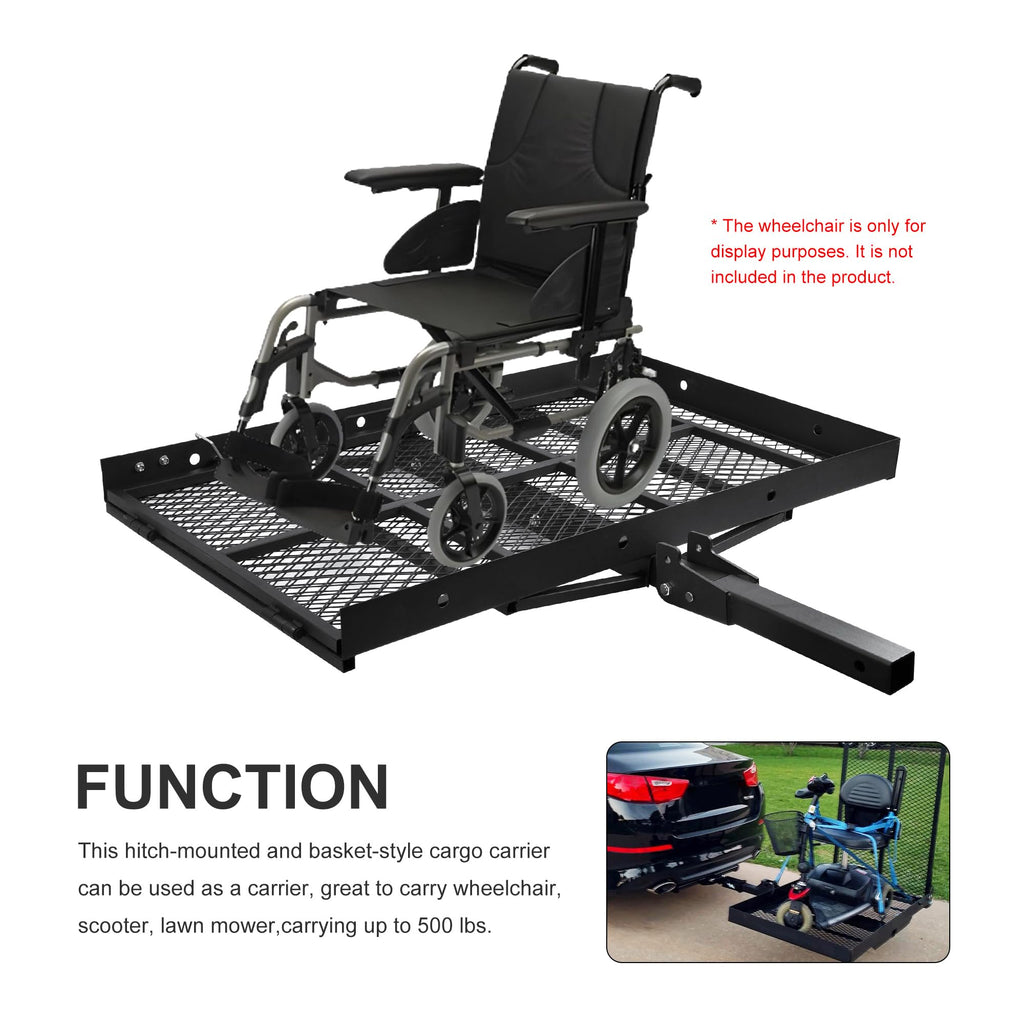 Folding Wheelchair Scooter Carrier Rack 250KG Ramp Hitch Mount T752419