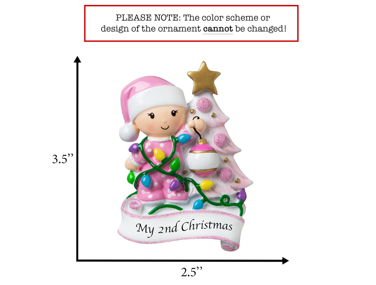Baby's Second Christmas Ornament 2026 Pink H8749