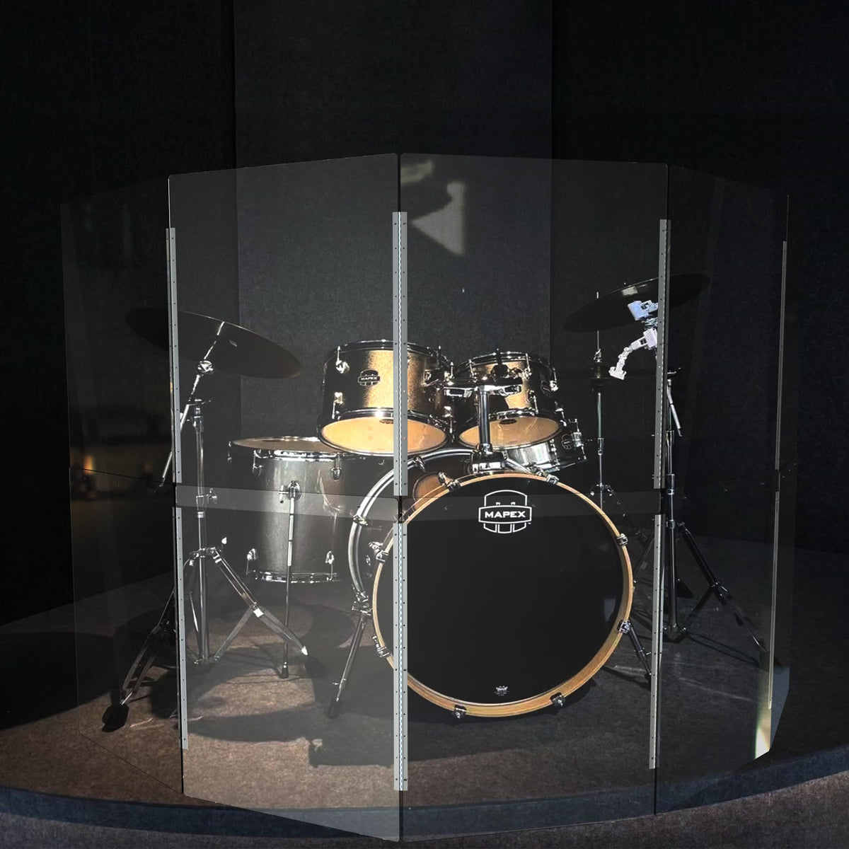 Portable 4 Panels 2ft x 5ft Acrylic Drum Shield W4078