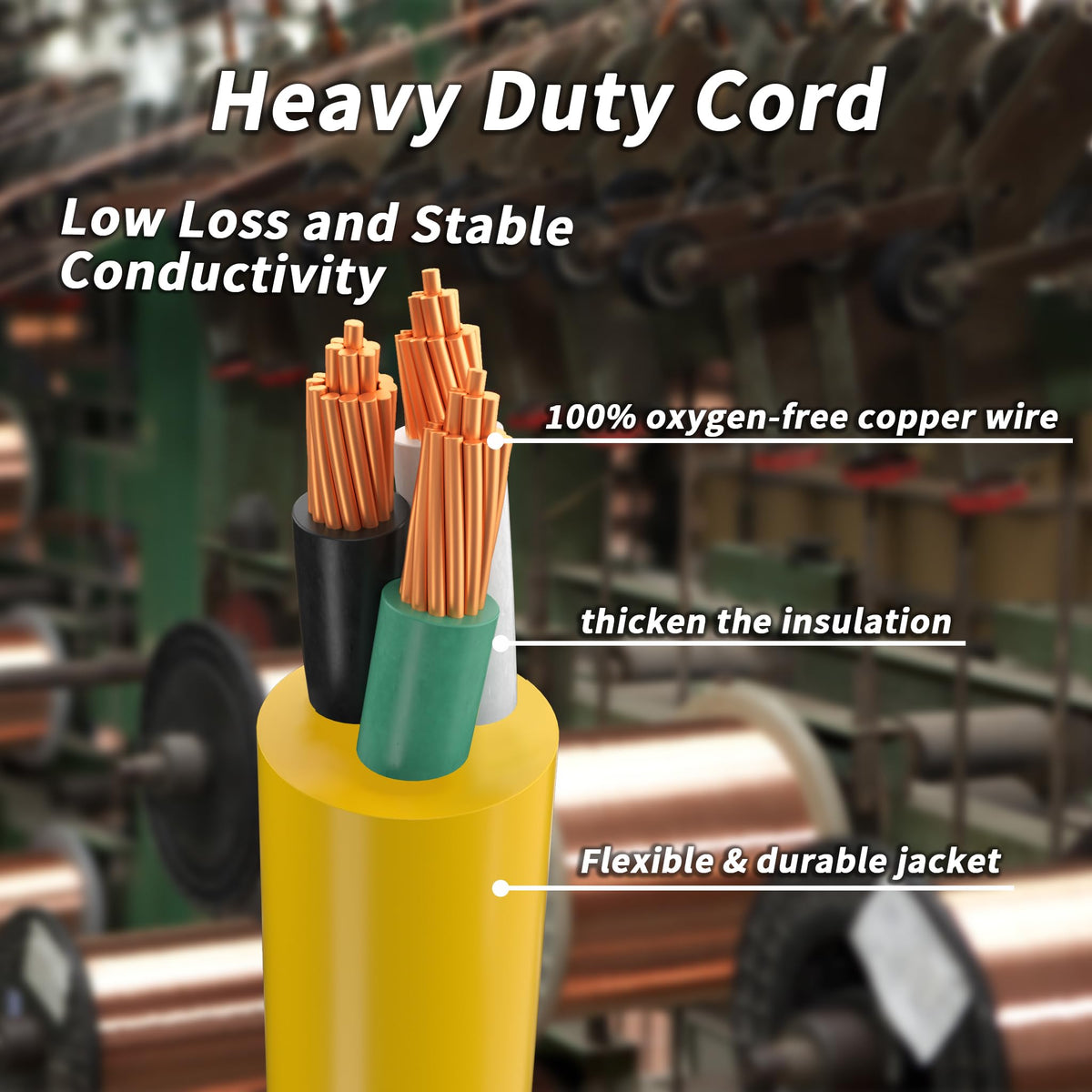 100ft 10 Gauge Waterproof Outdoor Extension Cord Yellow L78059