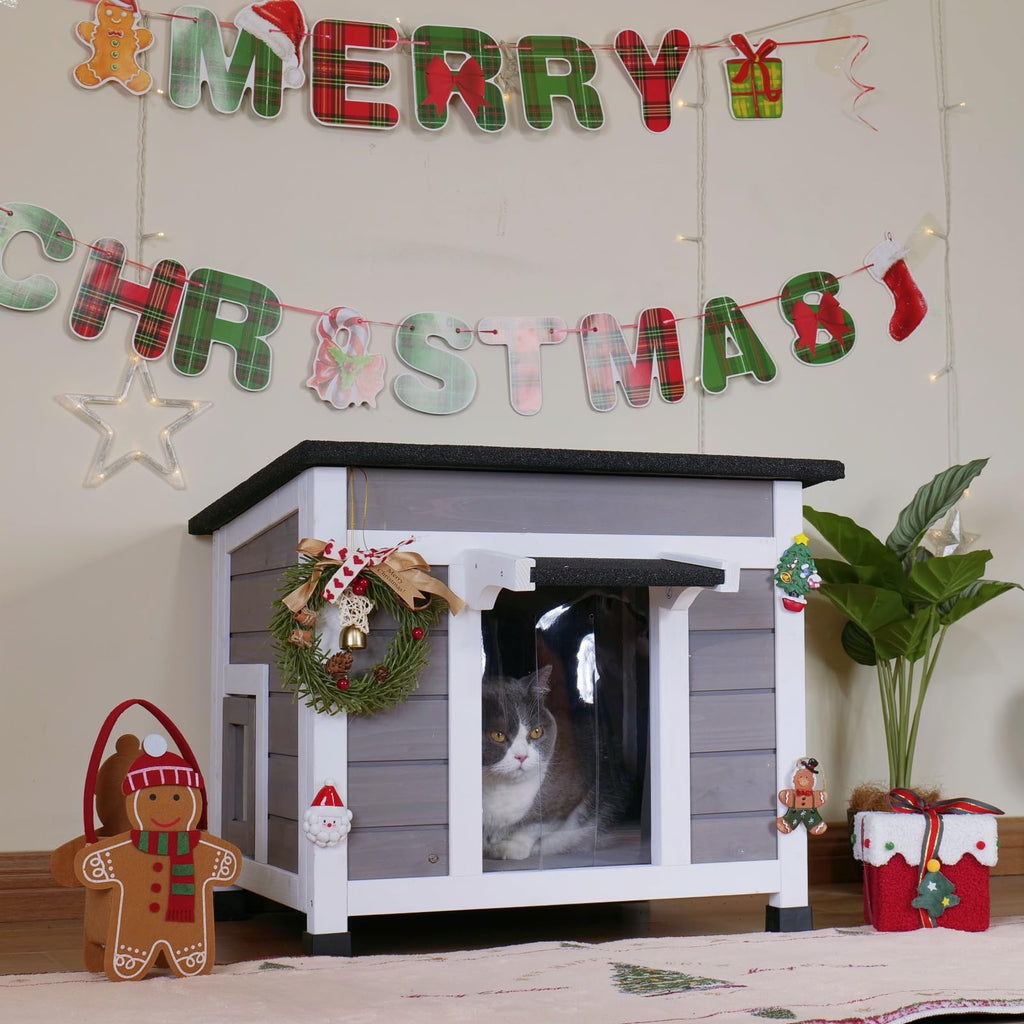 Insulated Weatherproof Outdoor Cat House Q26489