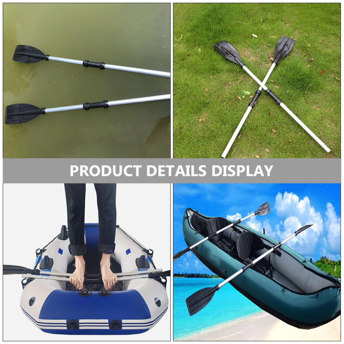 2pcs Adjustable Aluminum Alloy Kayak Paddles I35698