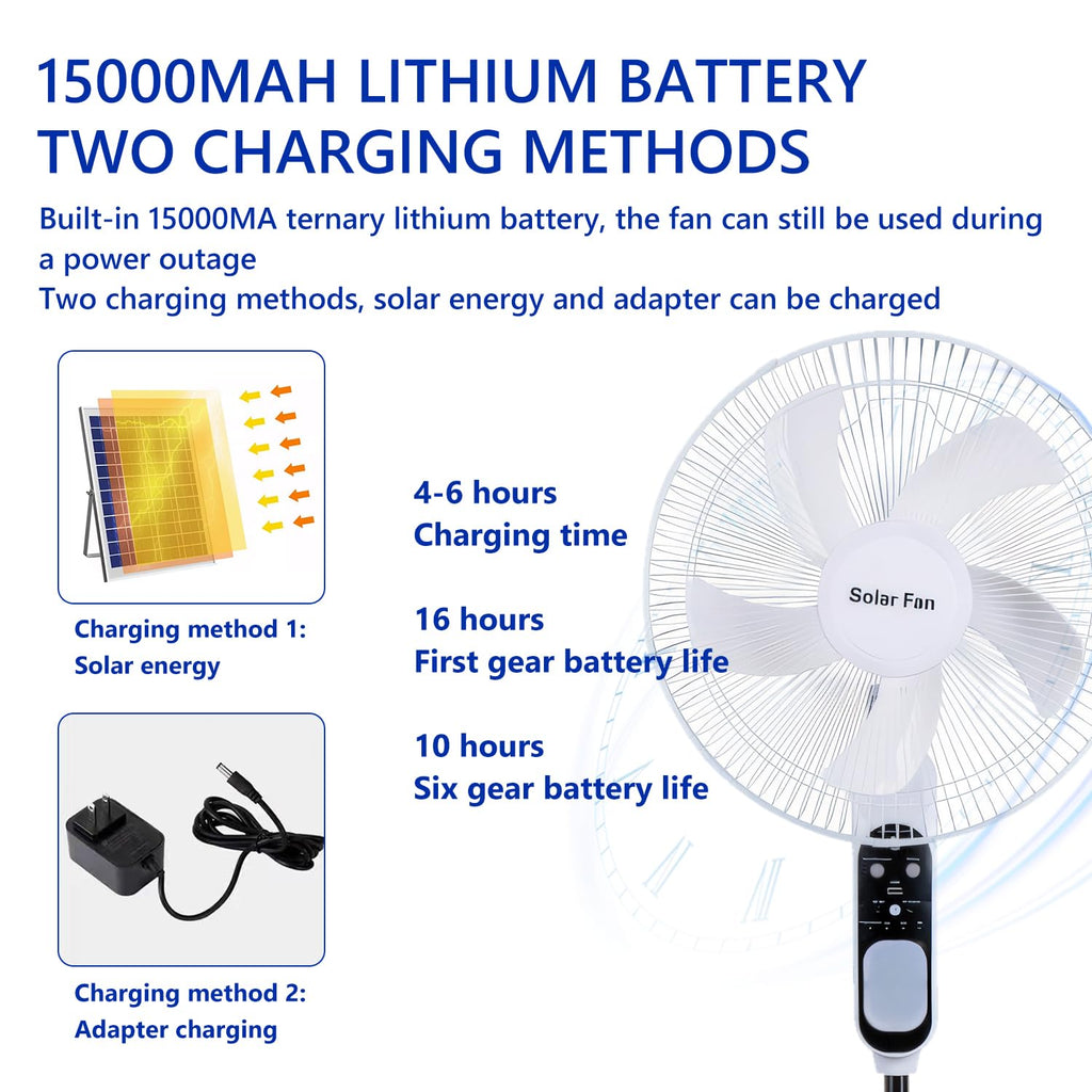 16in Solar Vertical Fan with Remote Control Q396977