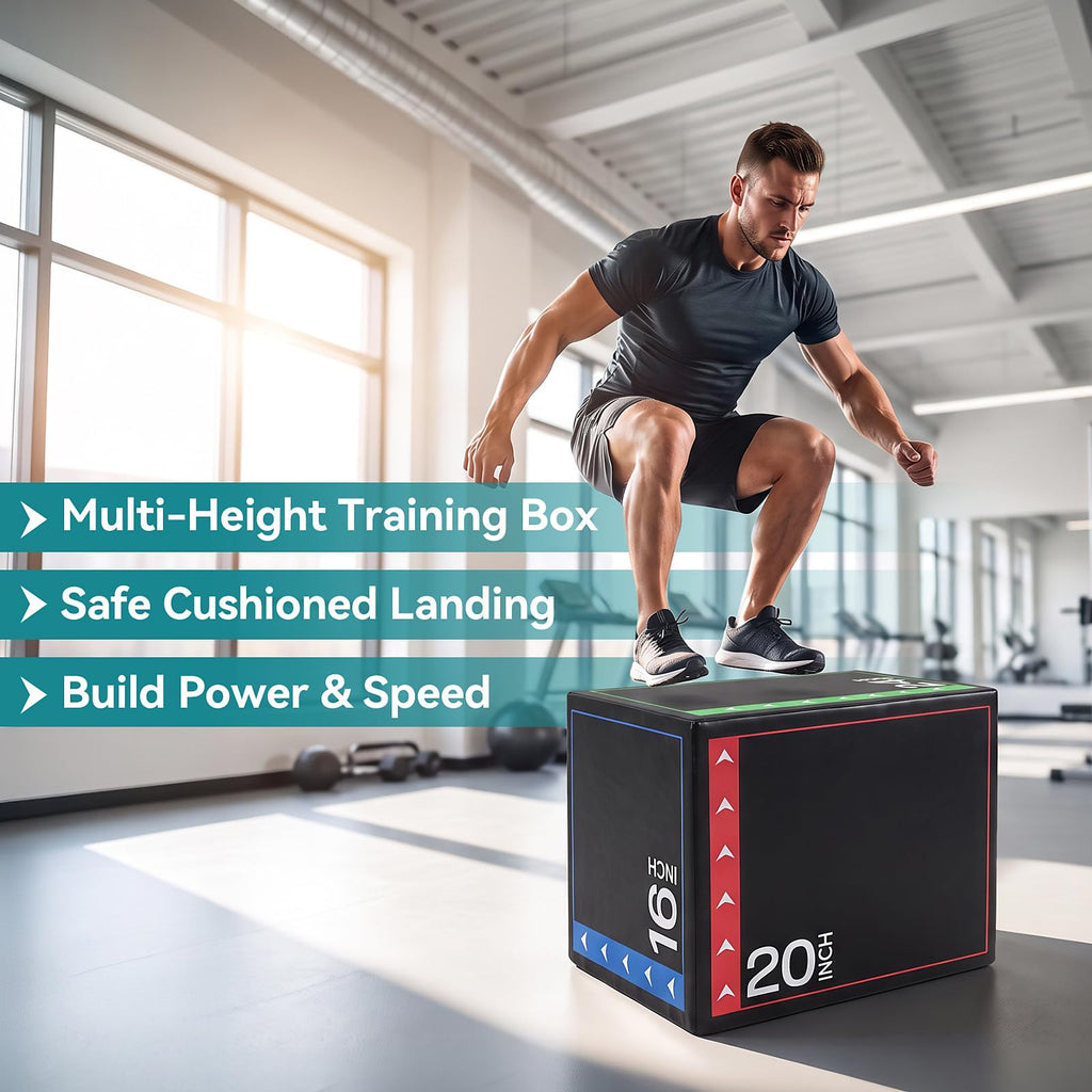 3-in-1 Non-Slip Cushioned Plyometric Jump Box P1719