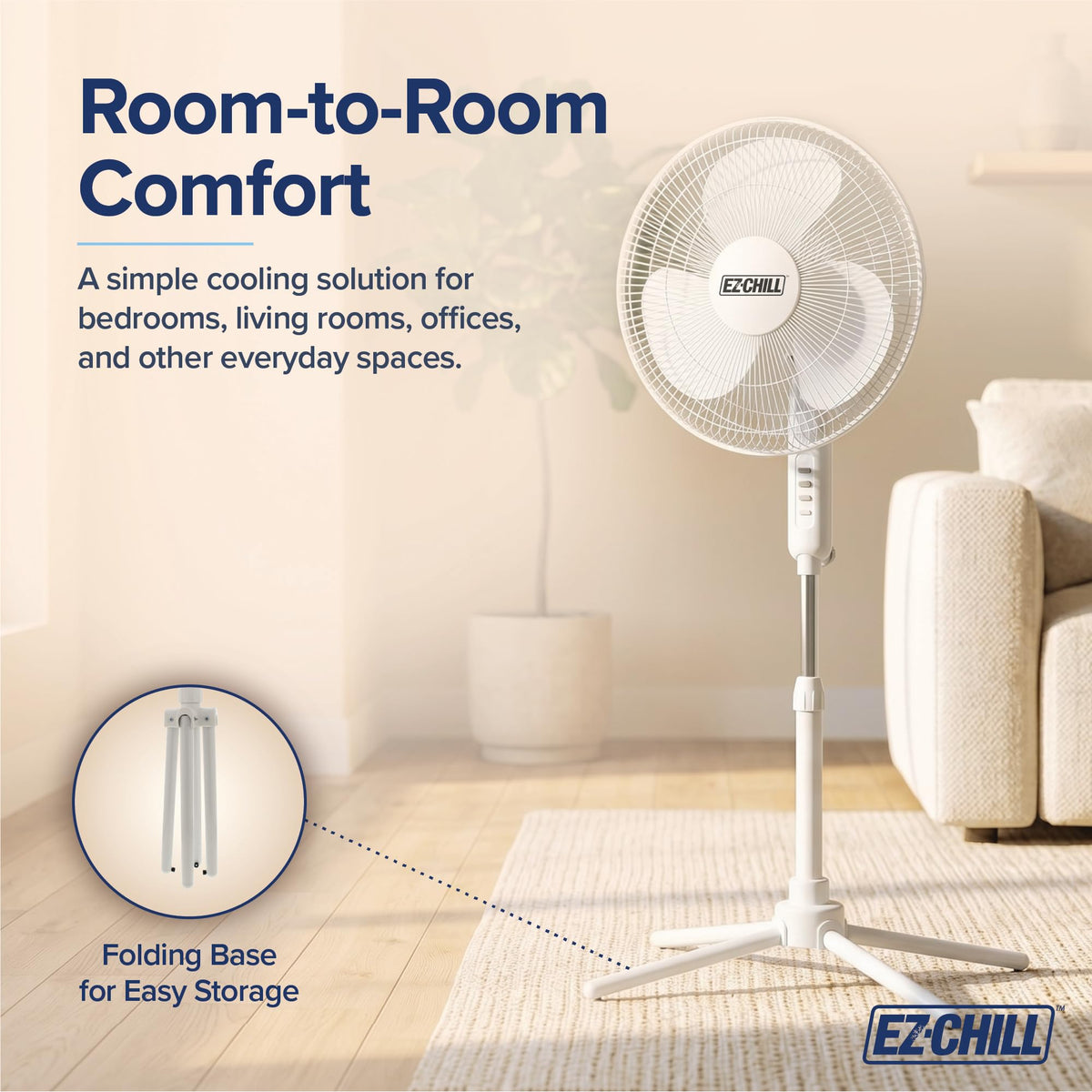 16" Oscillating Pedestal Fan White O2090