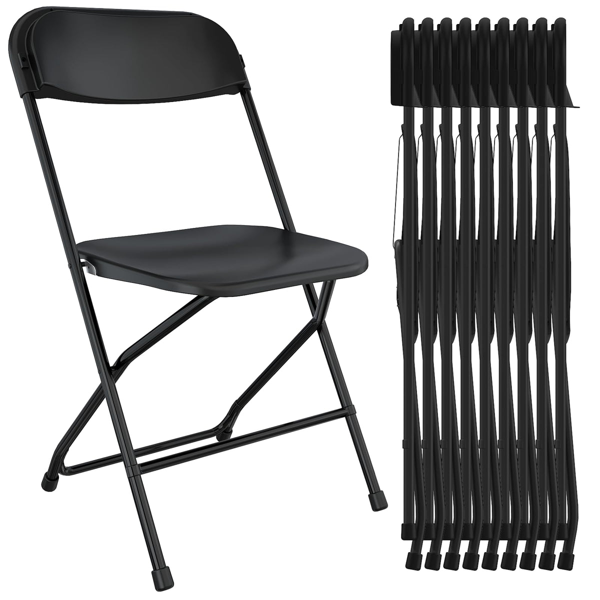 Black Folding Chairs 10 Pack H430756