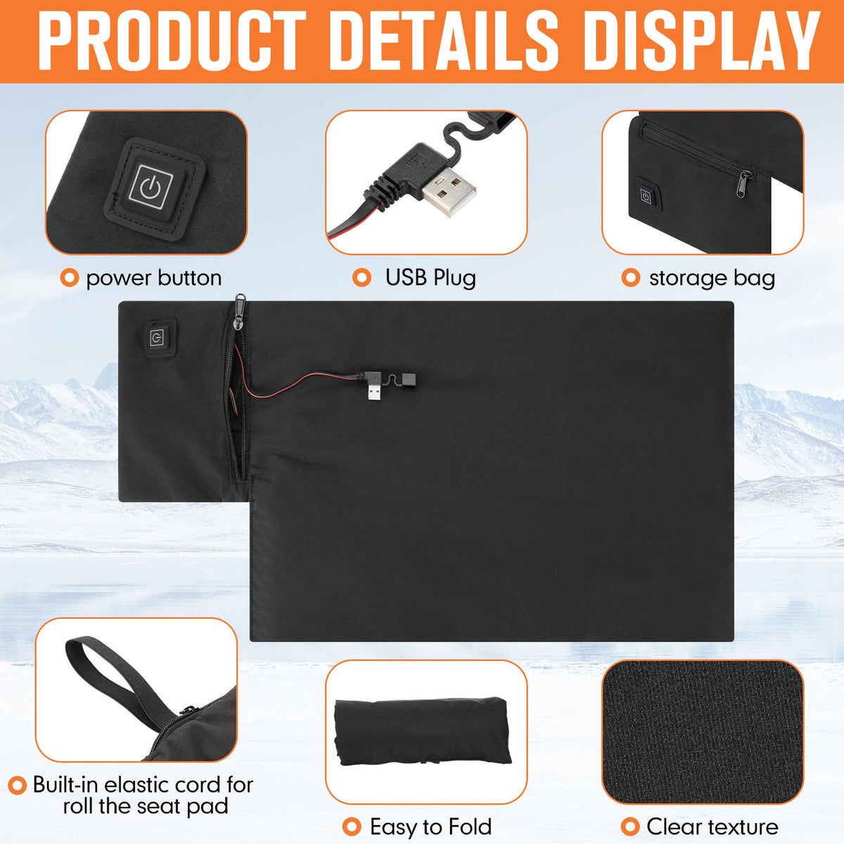 2 Pack Heated Stadium Seat Cushion M87678