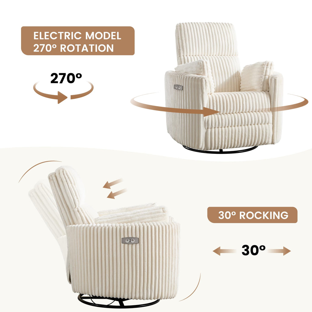 Power Recliner Swivel Glider Rocking Chair with USB Port M5371