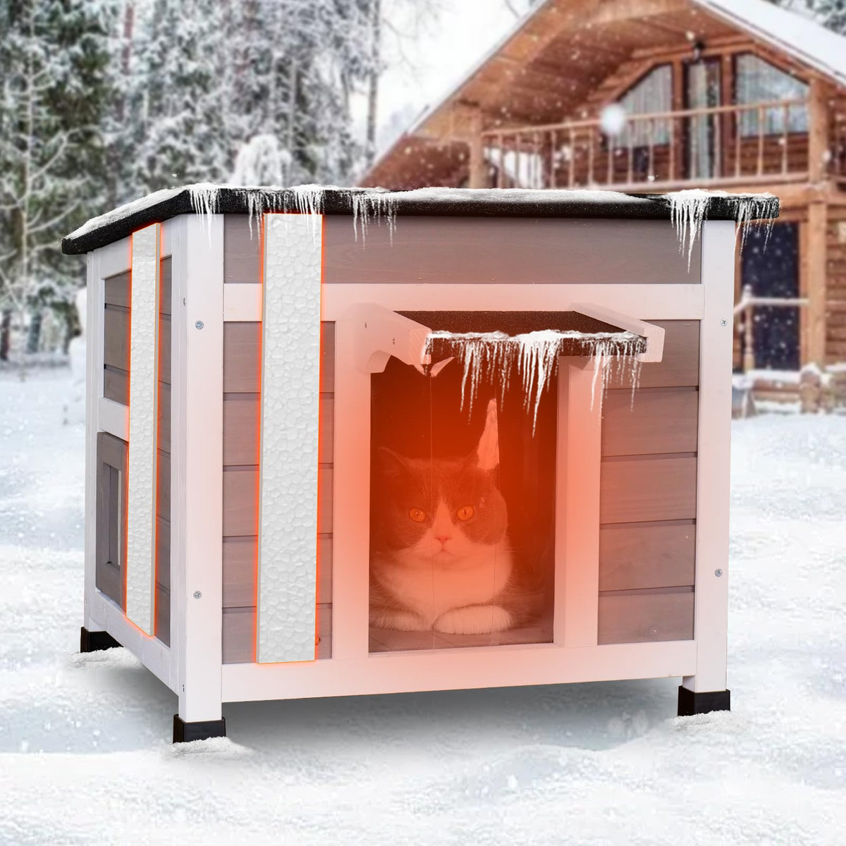 Insulated Weatherproof Outdoor Cat House Q26489