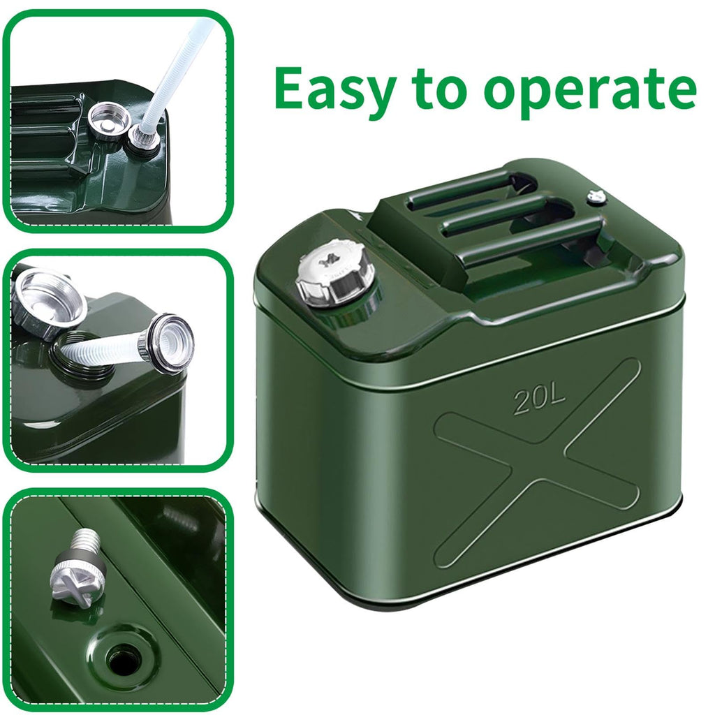 20L 5 Gallon Metal Water Can with Flexible Spout M29437