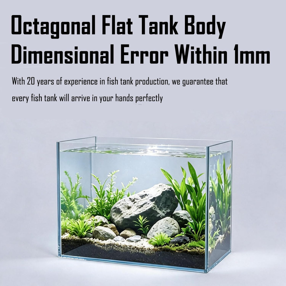 15 Gallon Ultra-Clear Rimless Glass Aquarium Fish Tank F5937