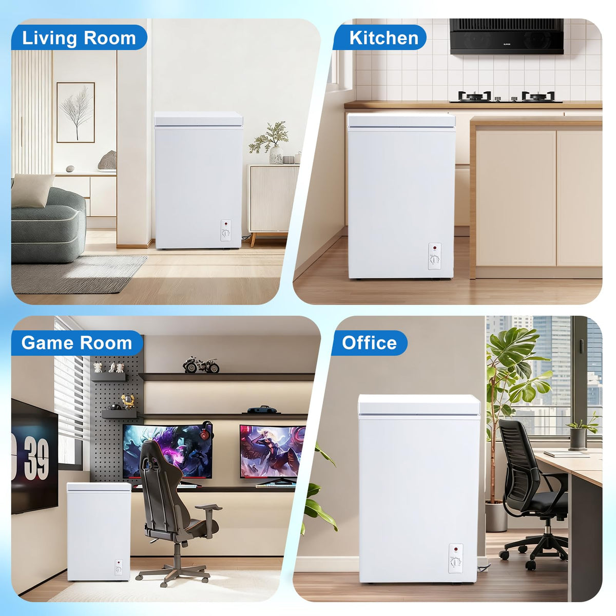 3.5 Cu.Ft White Chest Freezer with Basket S187919