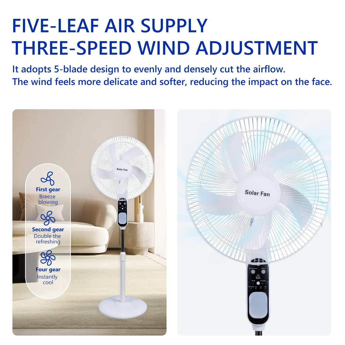 16in Solar Vertical Fan with Remote Control Q396977