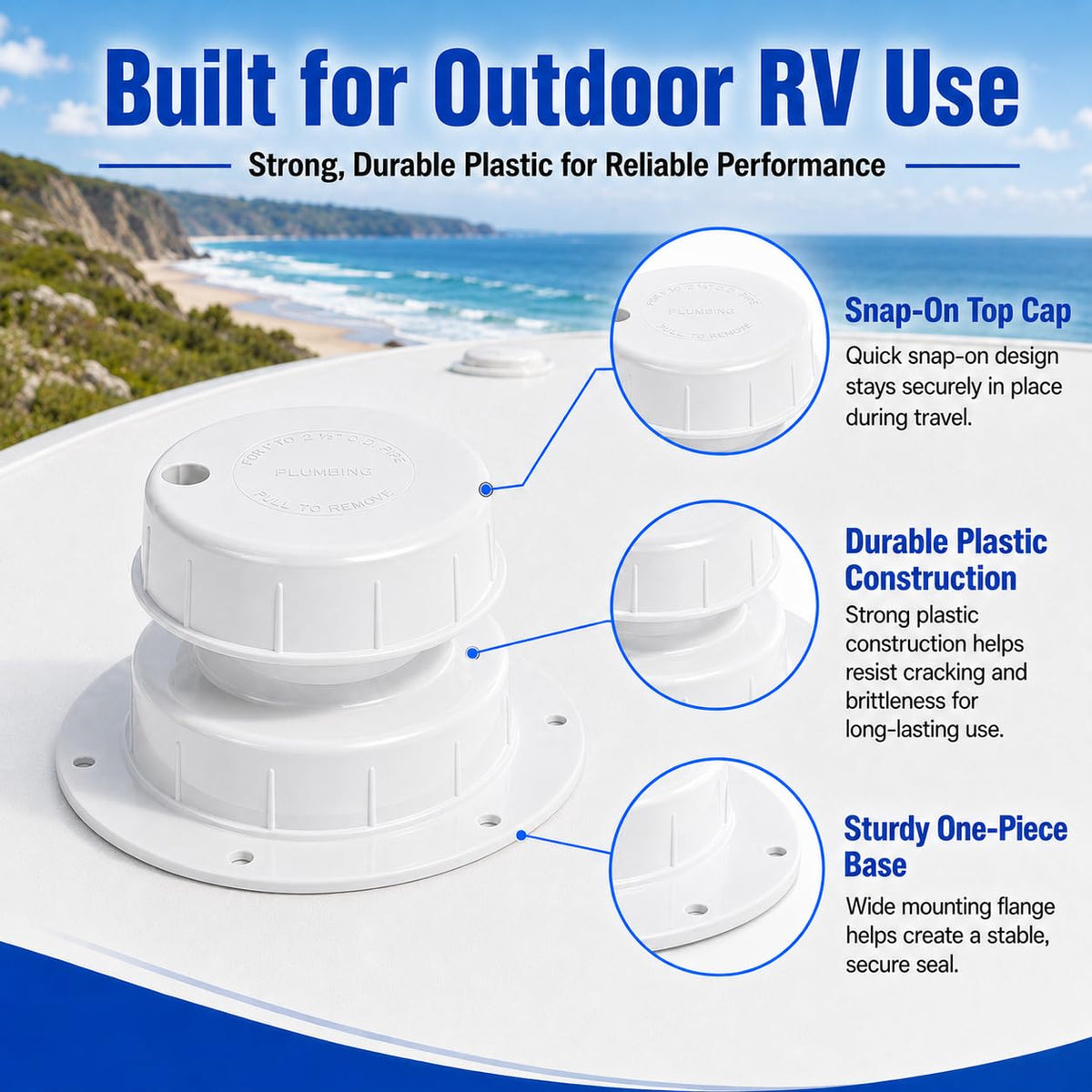 RV Plumbing Vent Caps 1 to 2 3/8" Pipe K7733