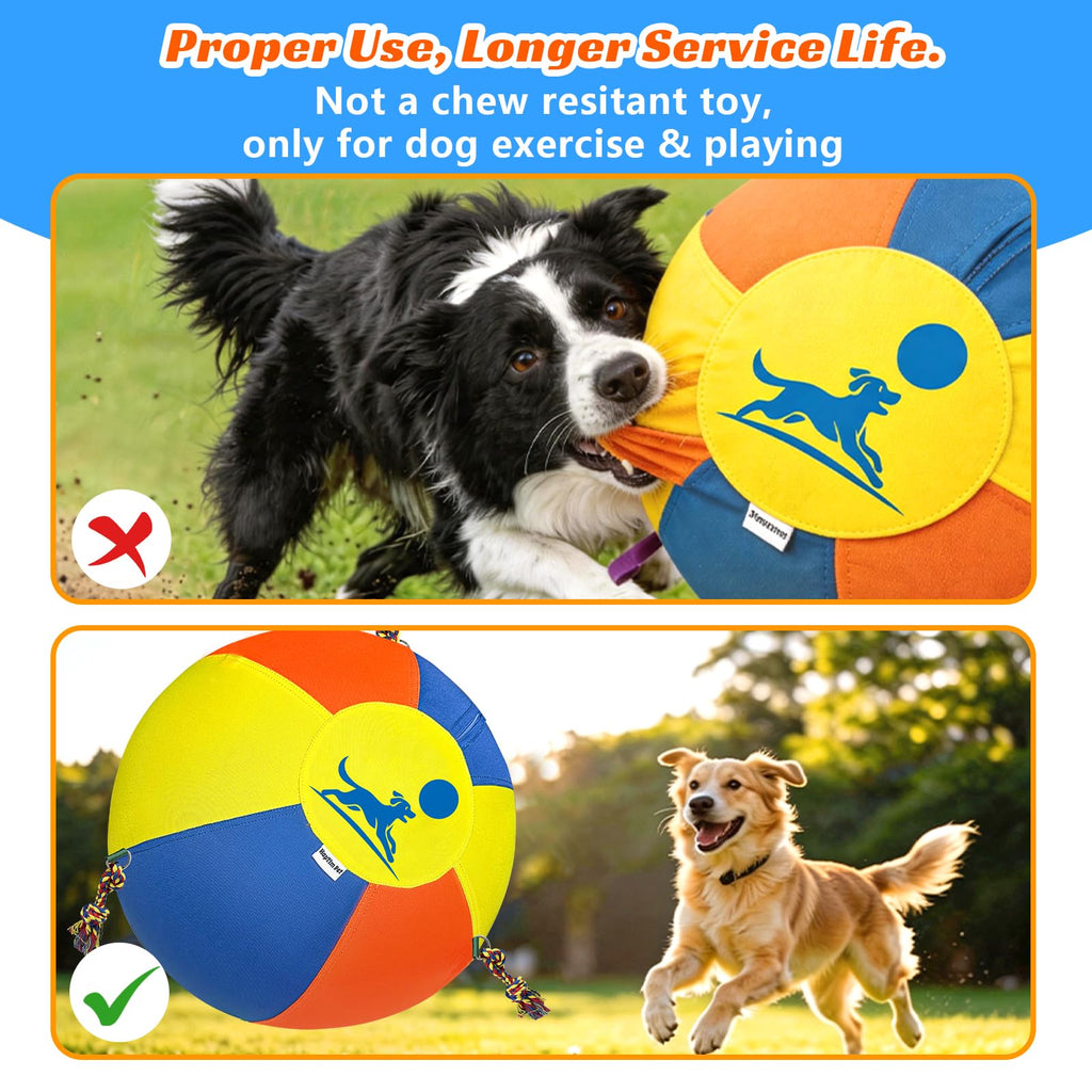 25" Heavy-Duty Herding Ball for Dogs with Knotted Ropes M33066