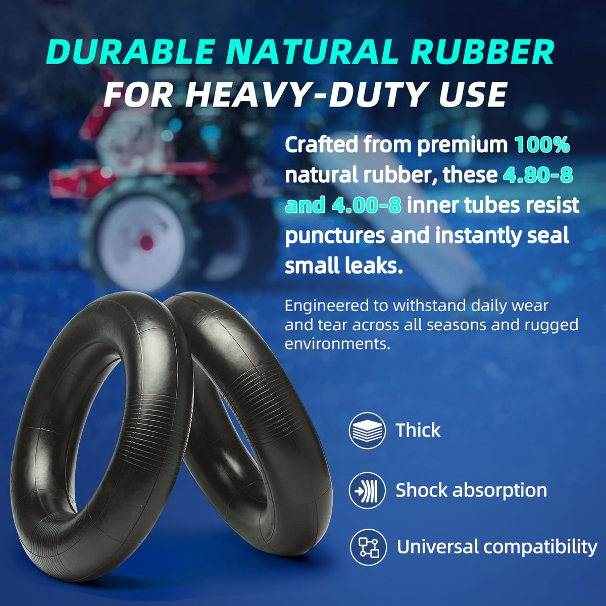 4.80/4.00-8" Heavy Duty Inner Tube with TR-13 Straight Valve Stem (1-Pack) H6530