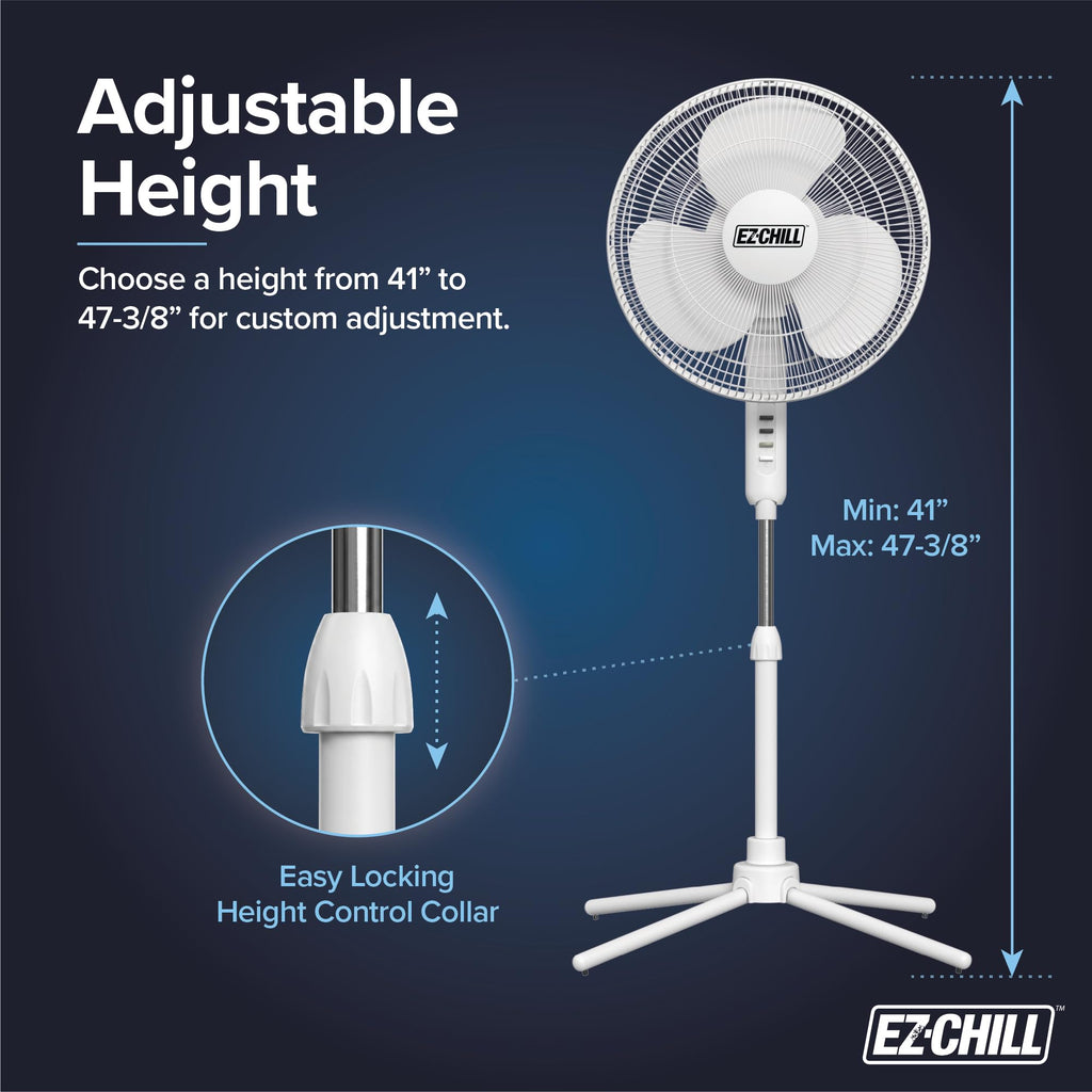 16" Oscillating Pedestal Fan White O2090
