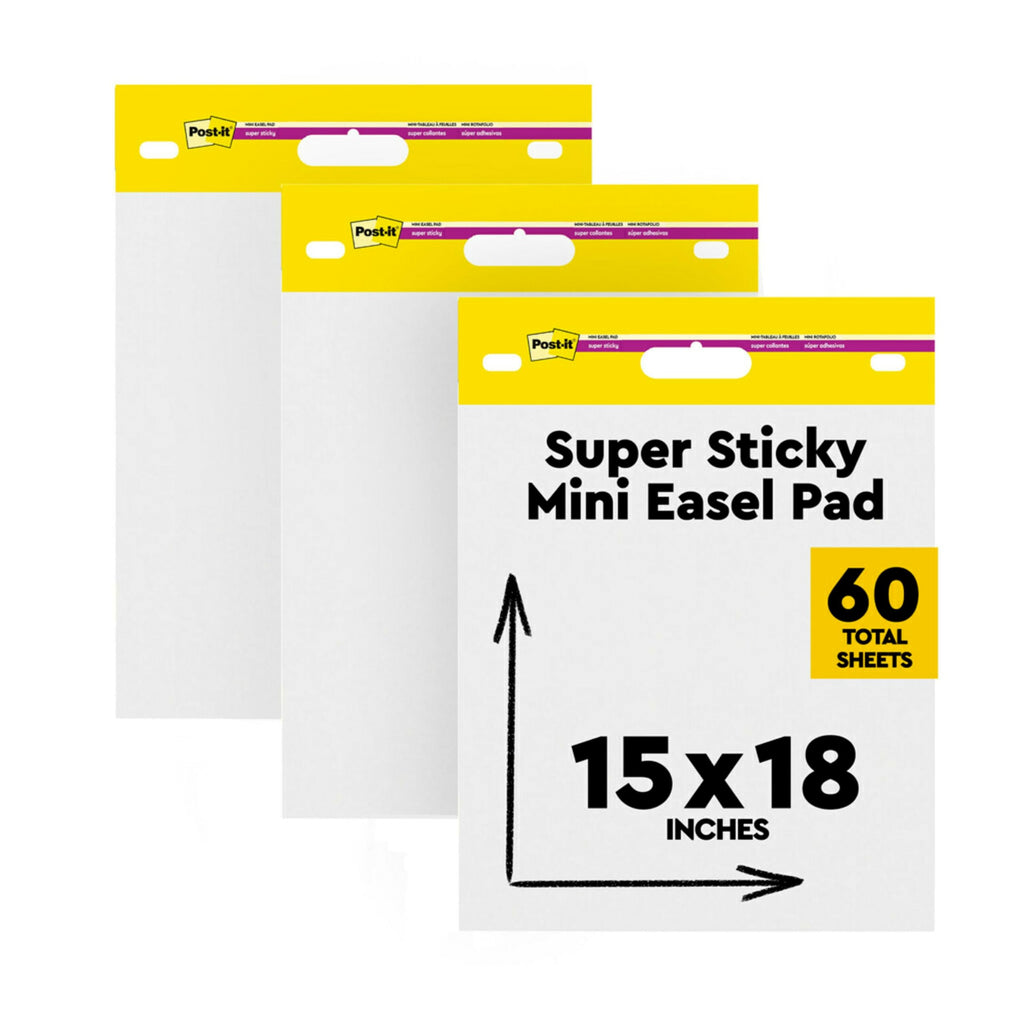 Mini Easel Pad, 15 x 18 in, White, 3 Pads G48120