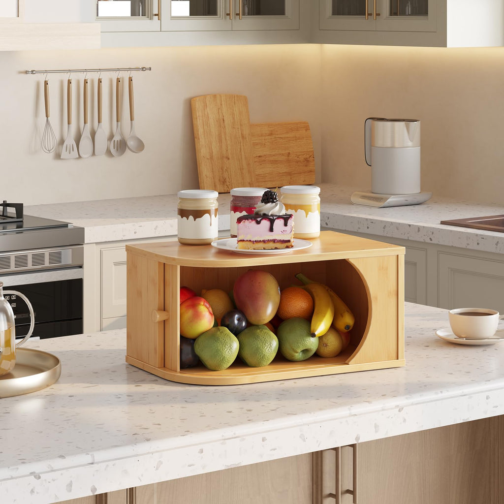 Bamboo Bread Box with Roller Door G941