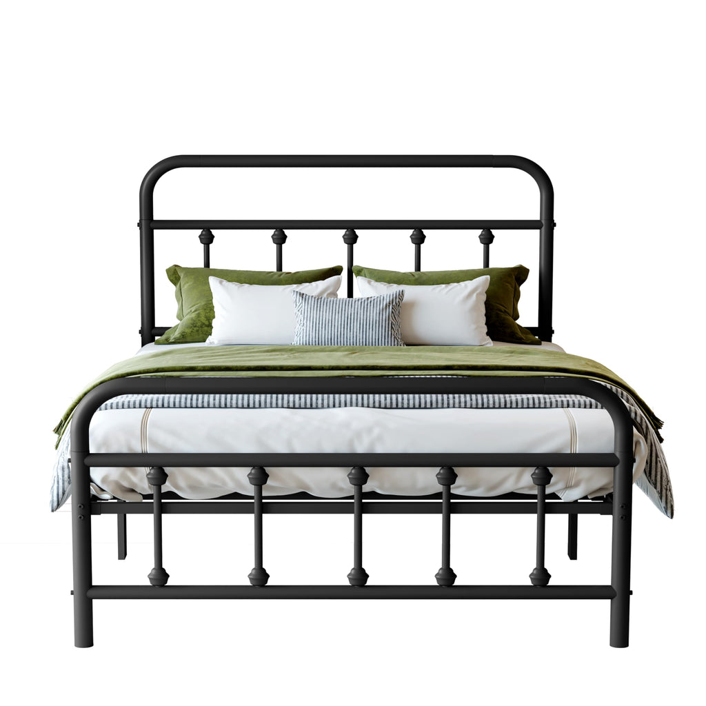 Black Twin Size Metal Bed Frame with Storage Space D219391