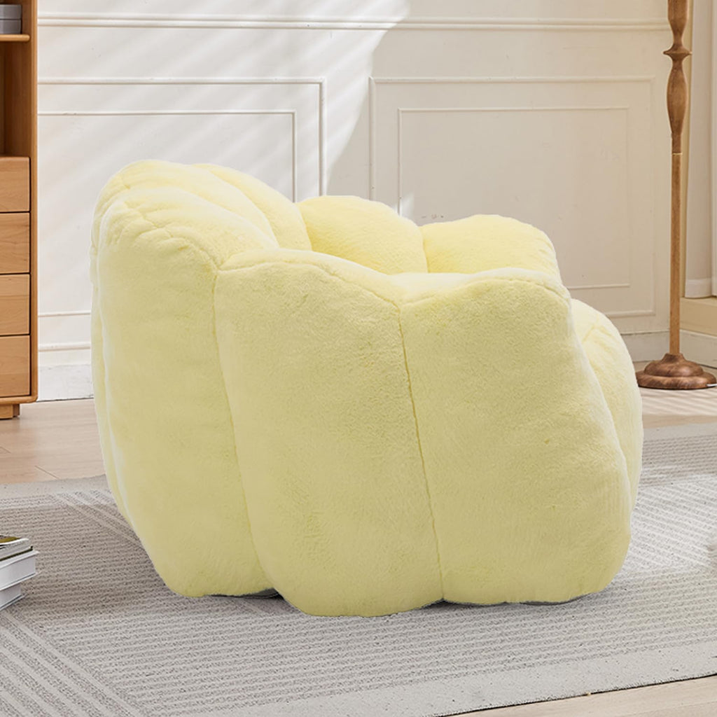 Faux Fur Bean Bag Sofa with Memory Foam E4263