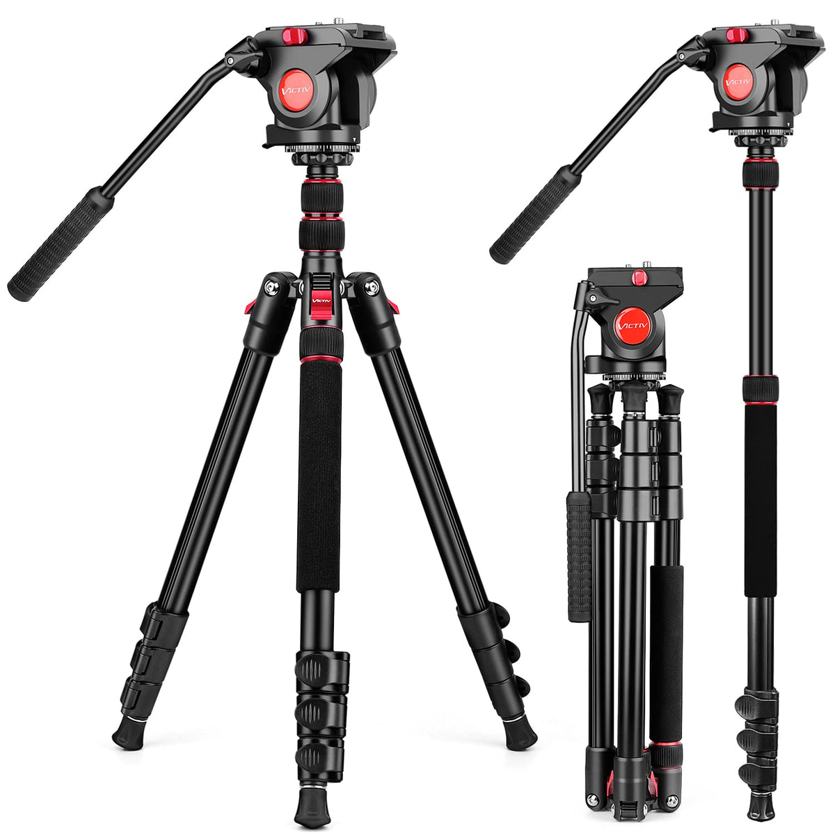 72" Heavy Duty Fluid Head Camera Tripod with Carry Bag L3571