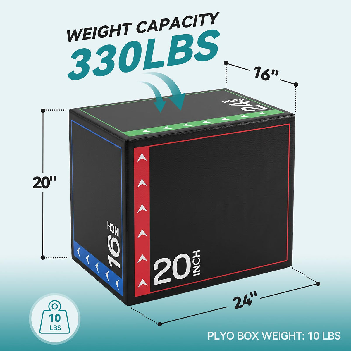 3-in-1 Non-Slip Cushioned Plyometric Jump Box P1719