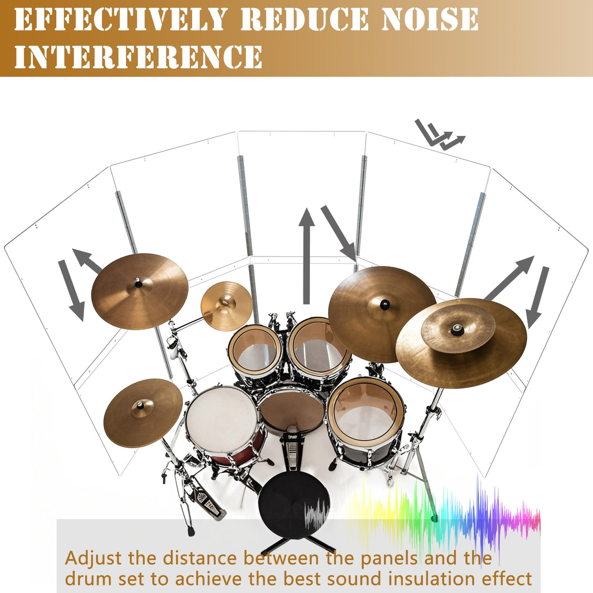 Portable 4 Panels 2ft x 5ft Acrylic Drum Shield W4078