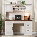 White 5 Drawer Executive Desk X9781