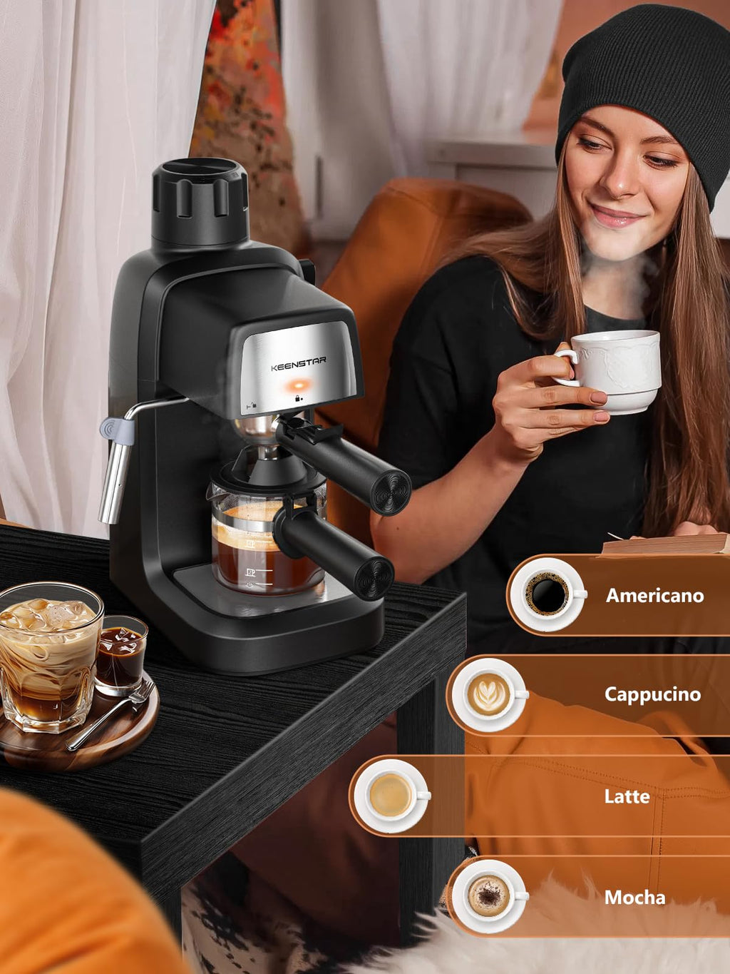 800W Compact 4-Cup Espresso Machine C88840