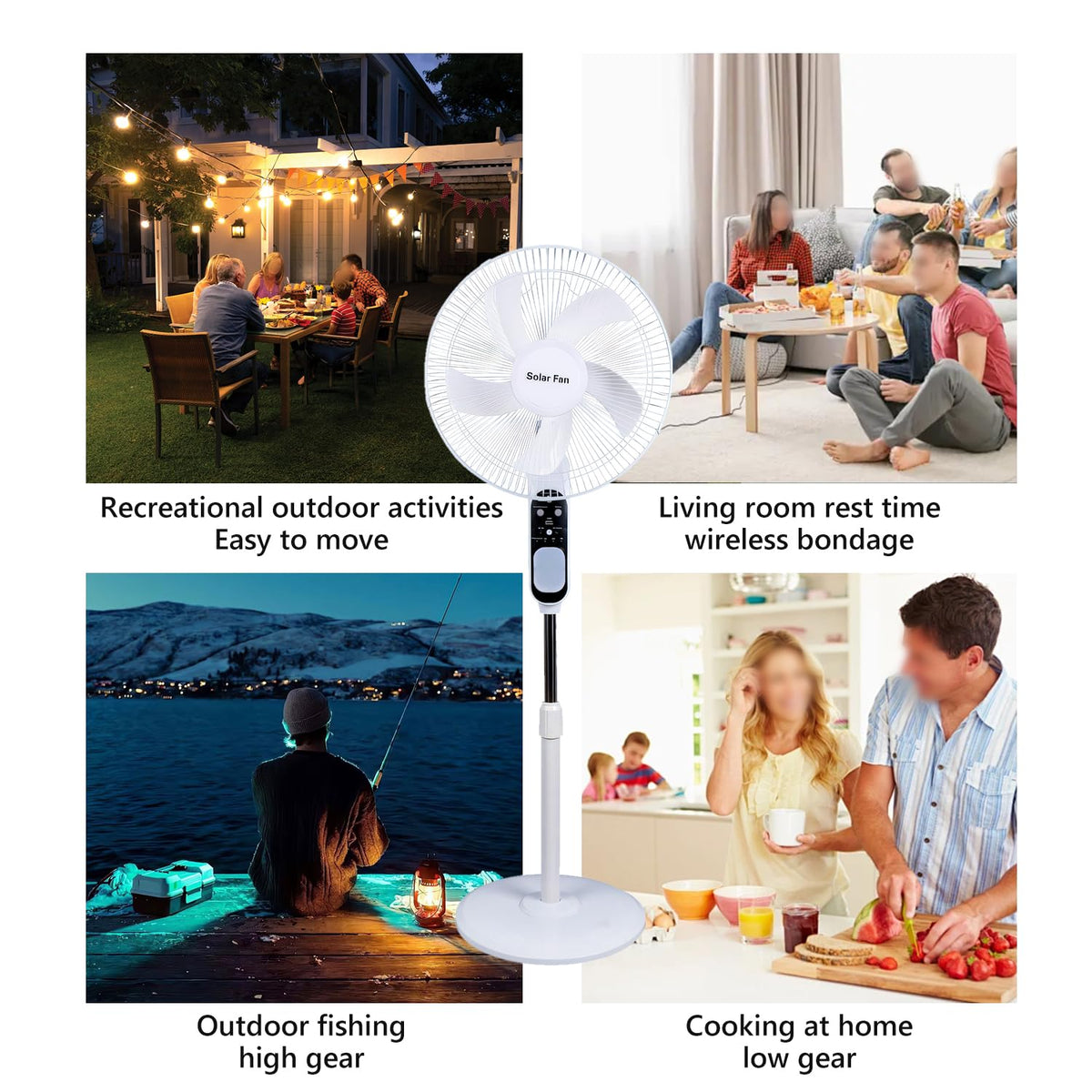 16in Solar Vertical Fan with Remote Control Q396977
