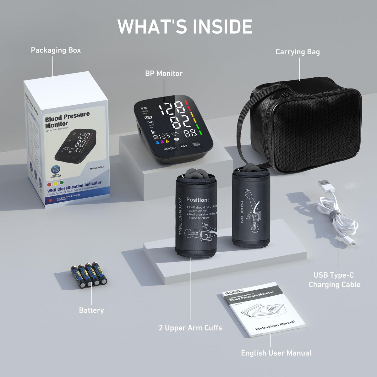 Blood Pressure Monitor with 2 Size Cuffs A179123