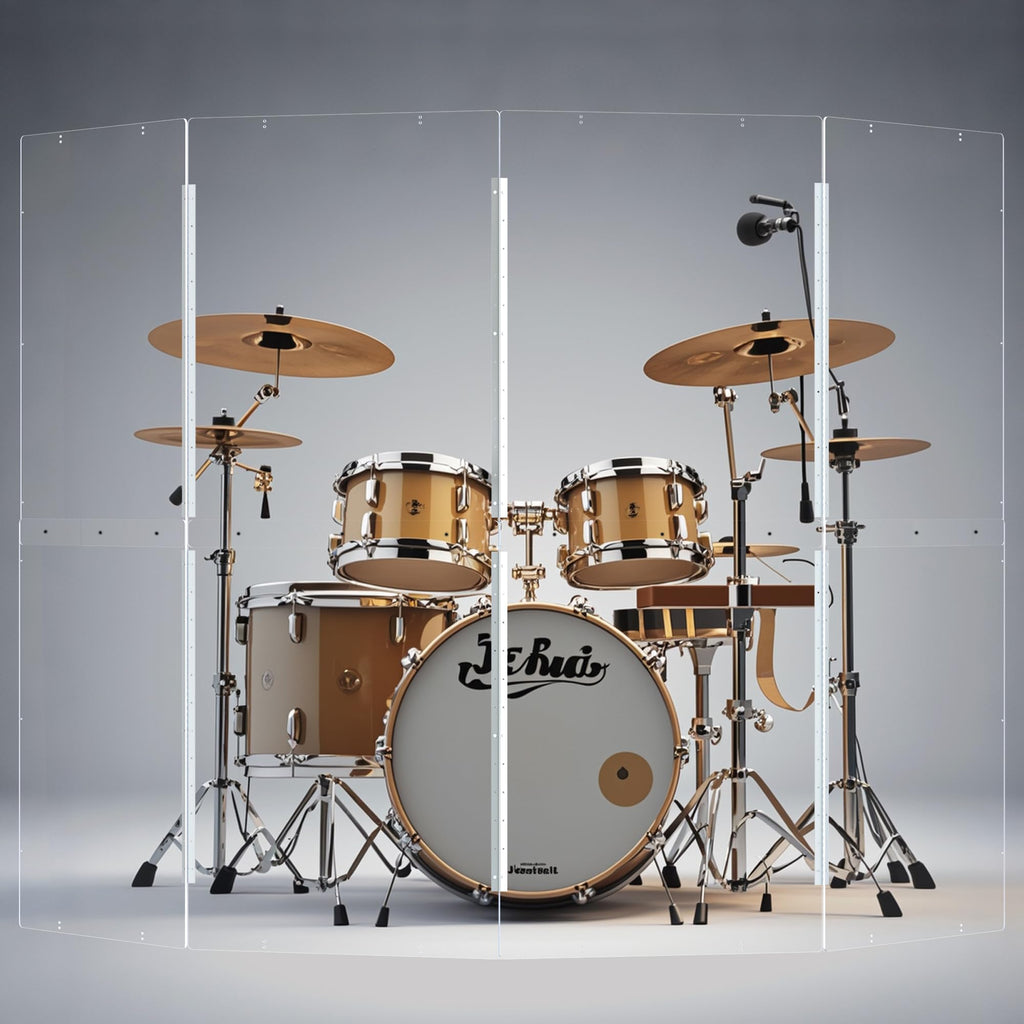 Portable 4 Panels 2ft x 5ft Acrylic Drum Shield W4078
