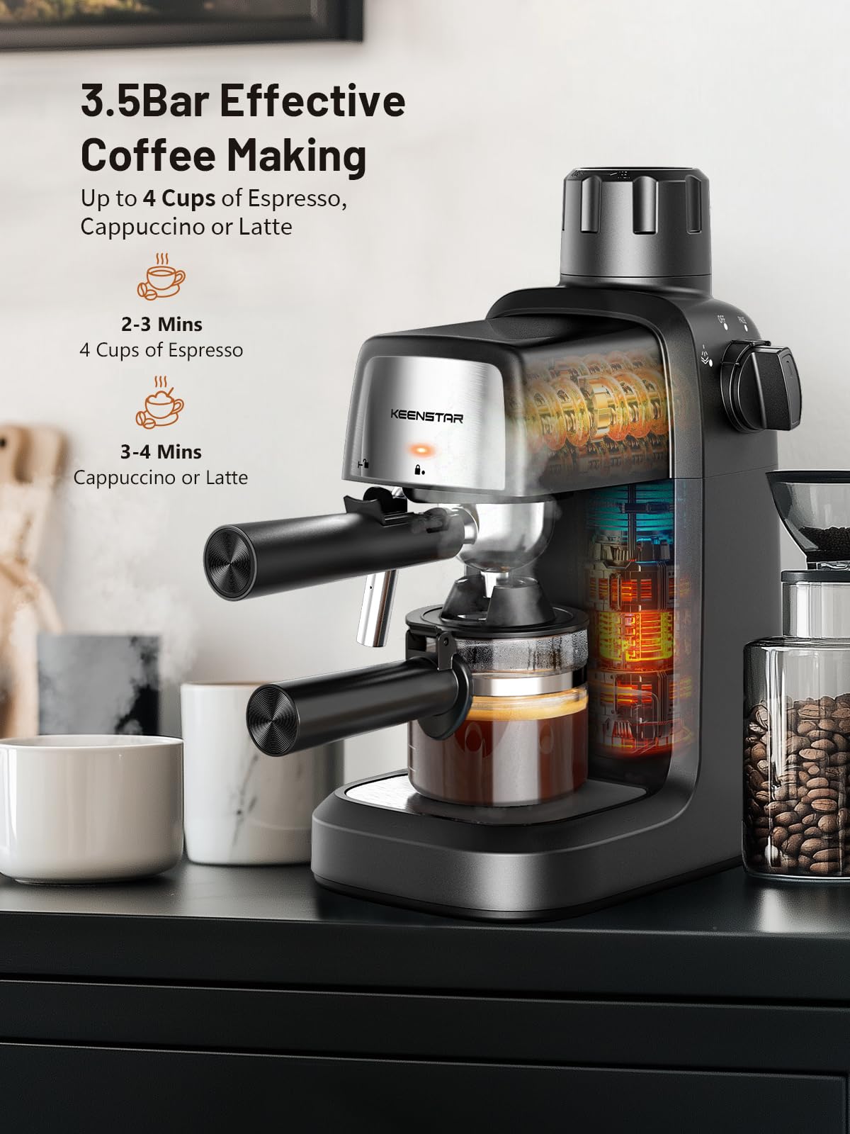 800W Compact 4-Cup Espresso Machine C88840