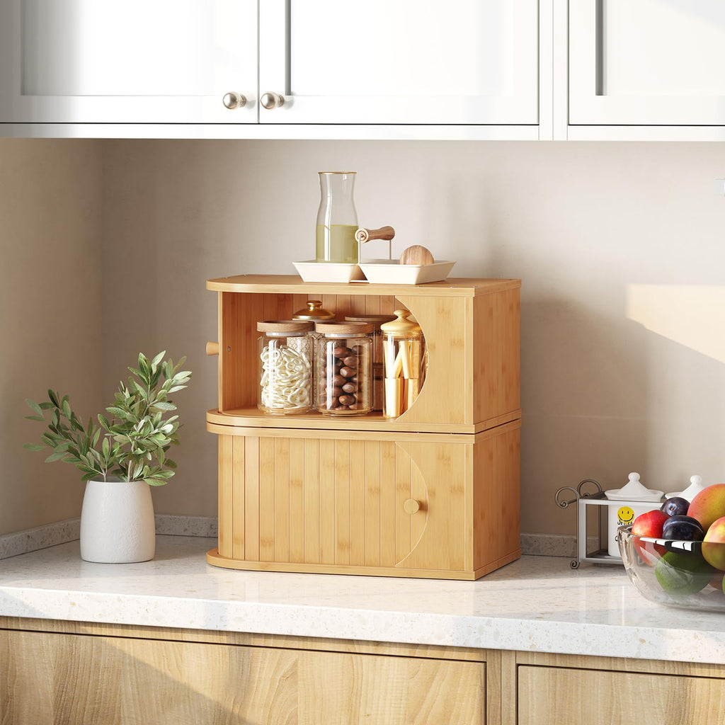 Bamboo Bread Box with Roller Door G941