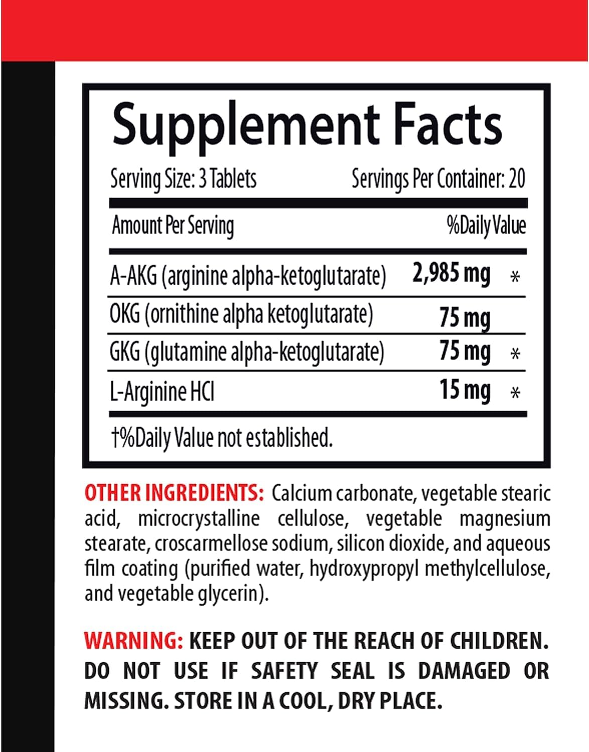 Nitric Oxide Supplement Pills K7783