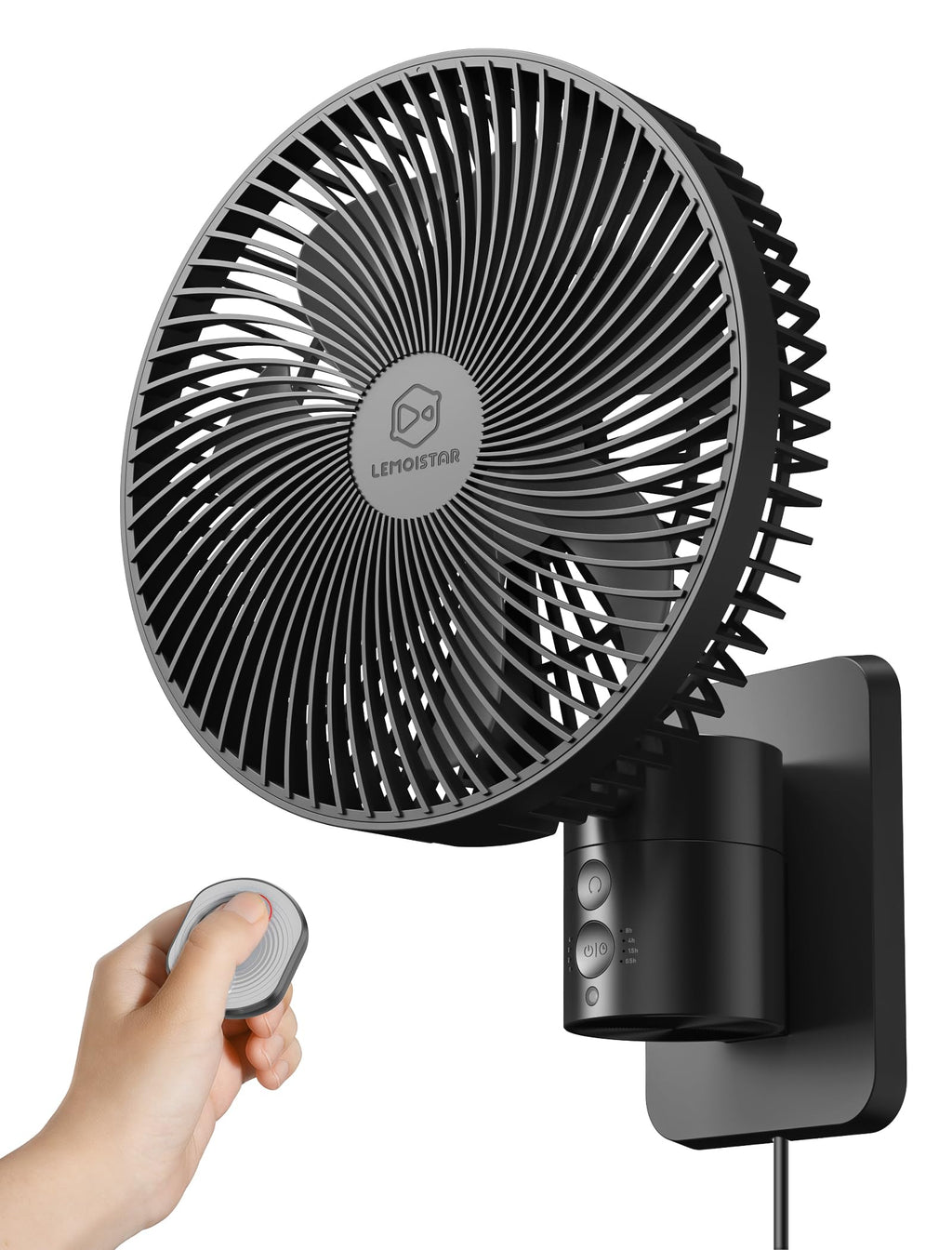8.5-Inch Quiet Wall-Mounted Oscillation Fan with Remote & Timer P426
