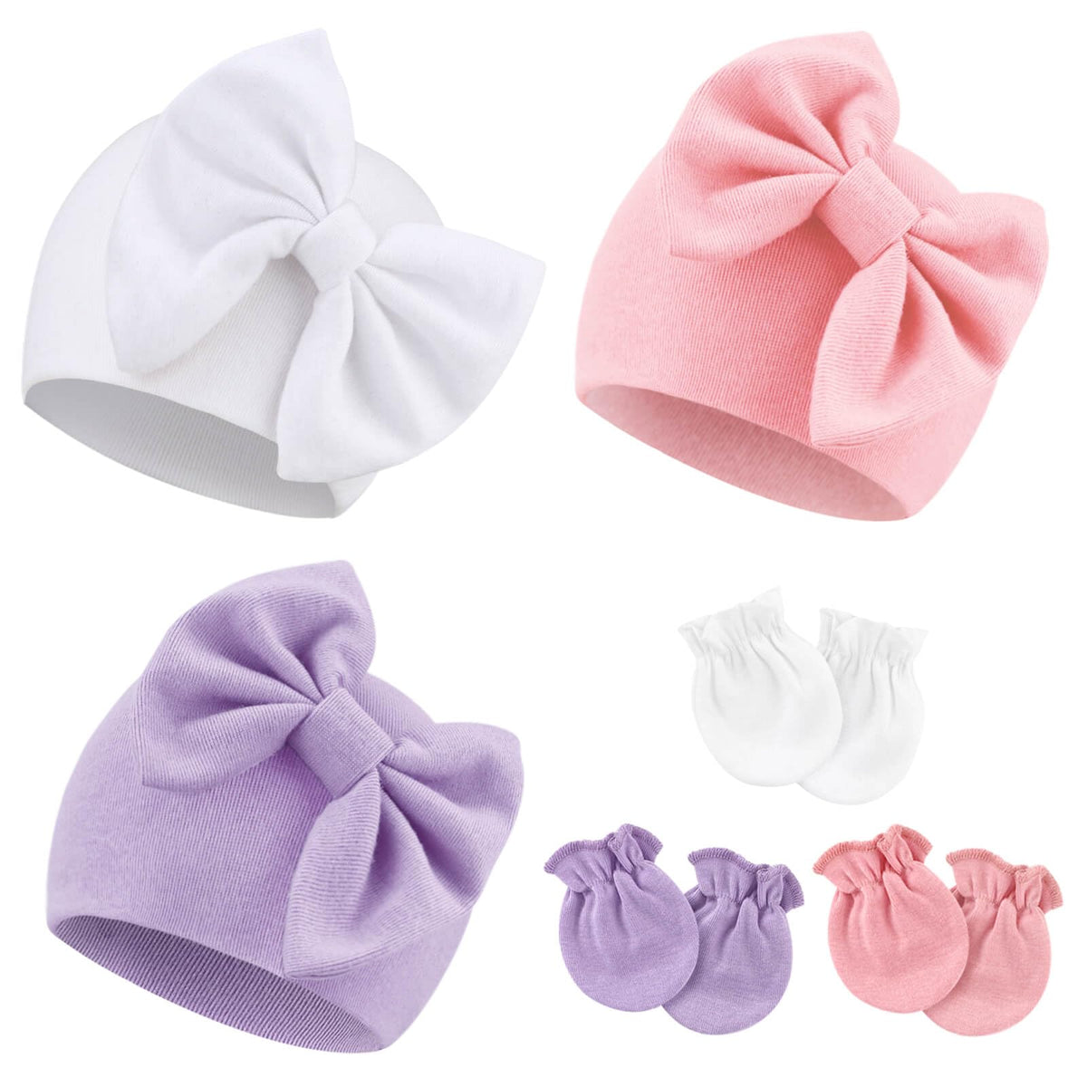 Newborn Baby Hats and Mittens Set E654