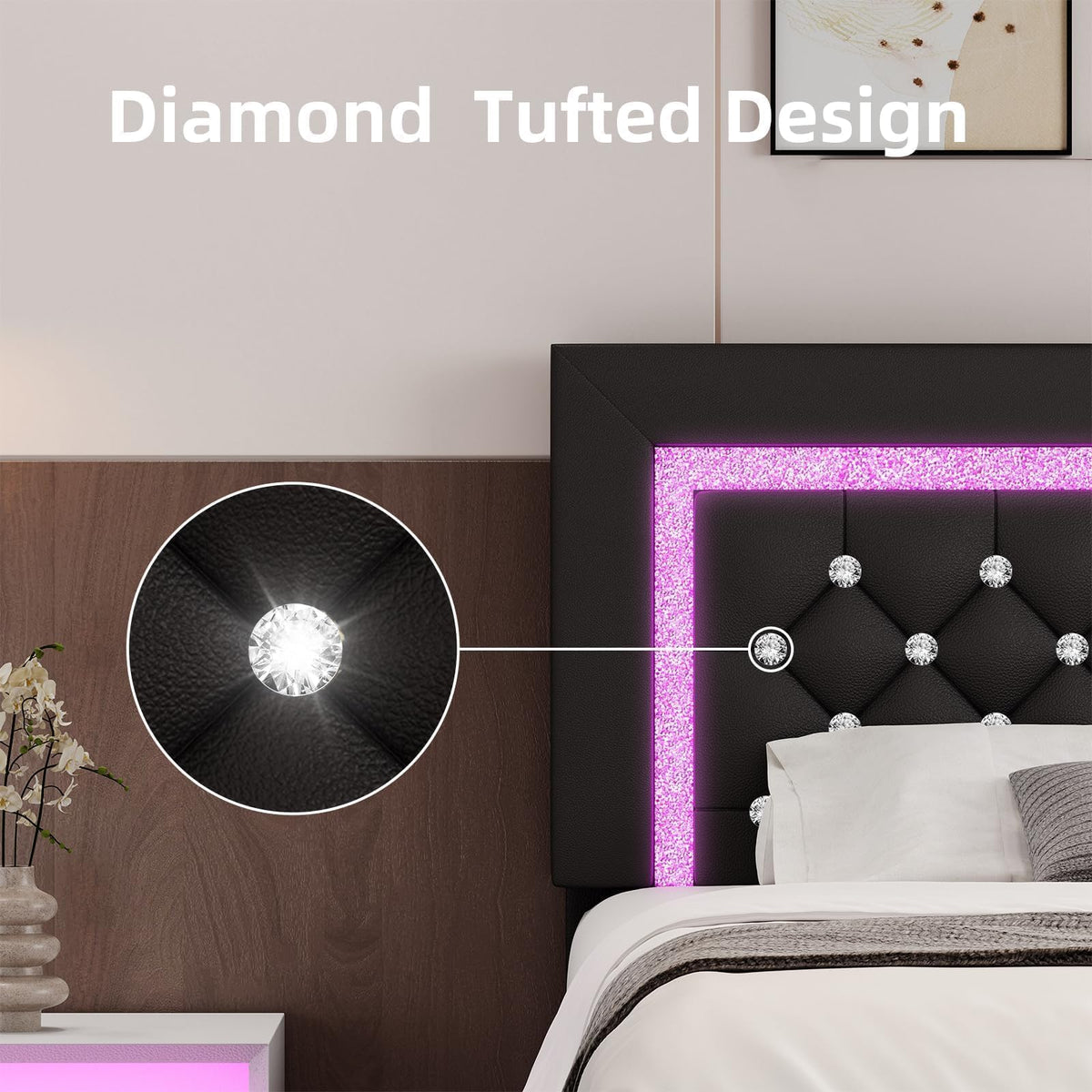 Twin Bed Frame with LED Lights K470