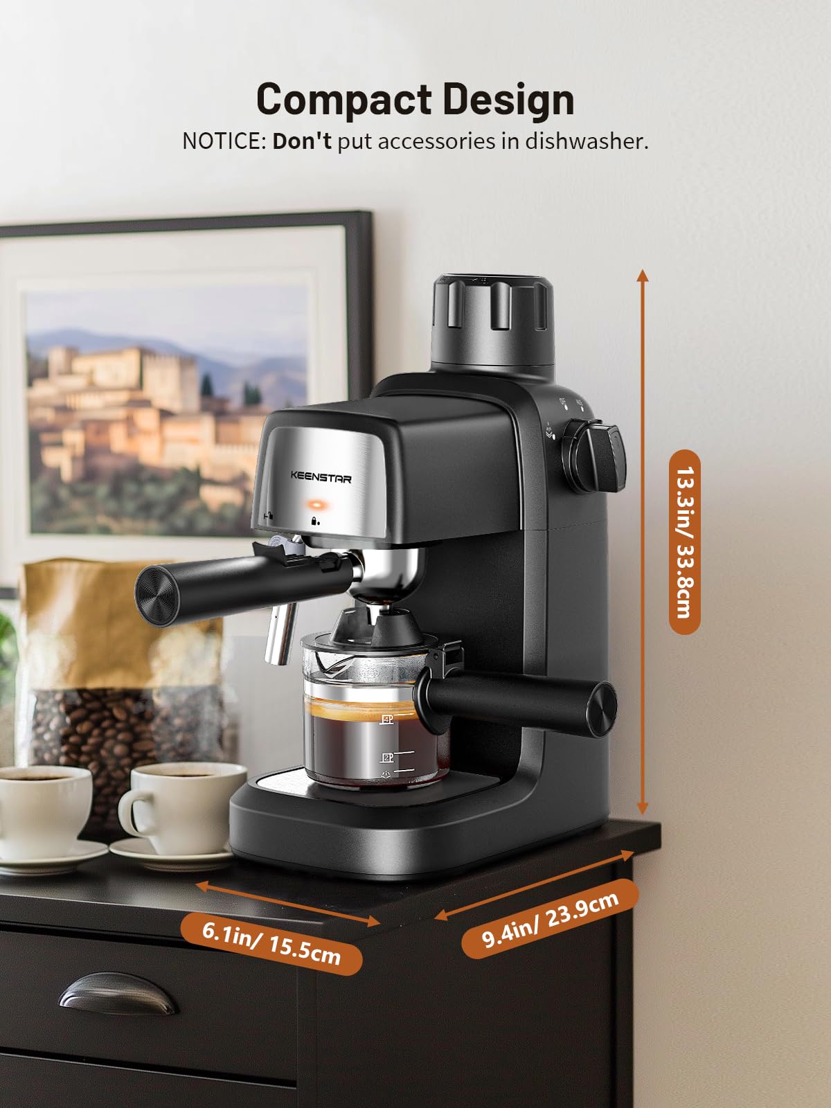 800W Compact 4-Cup Espresso Machine C88840
